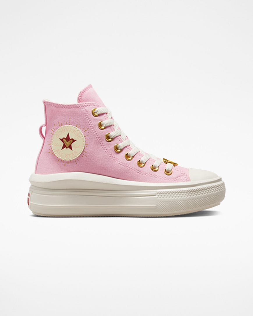 Women\'s Converse Chuck Taylor All Star Move Hearts High Top Platform Shoes Orange Pink | AU 304C8G